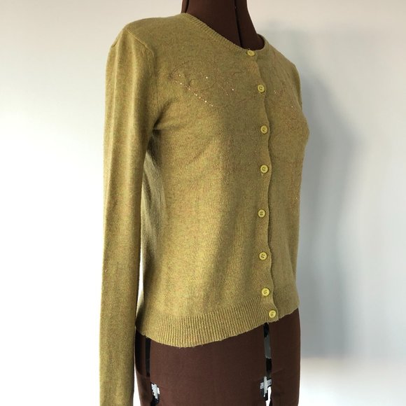 Angora Blend Cardigan with Metallic Embroidery - Picture 5 of 8